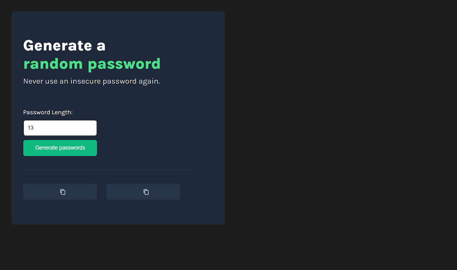 Strong Password Generator
